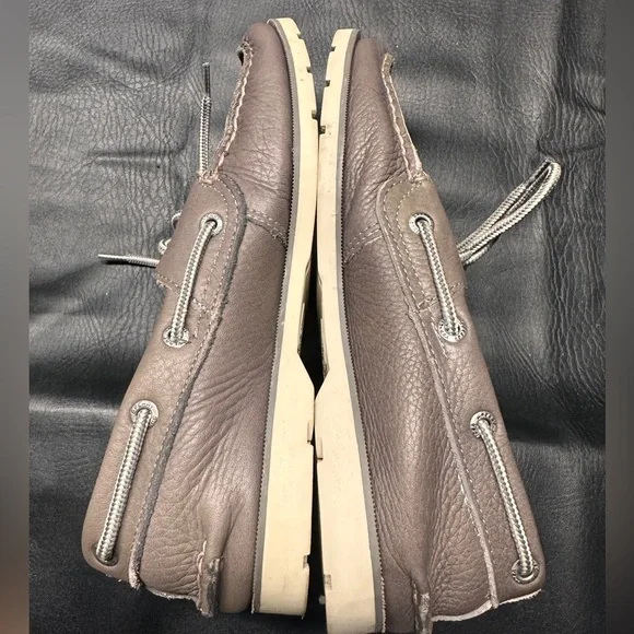 Men’s Sperry Top Sider Gray Leather Boat Shoe - Picture 5 of 7